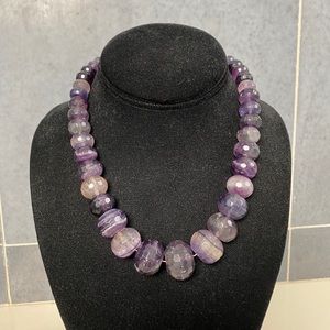 Jay king graduated amethyst bead necklace